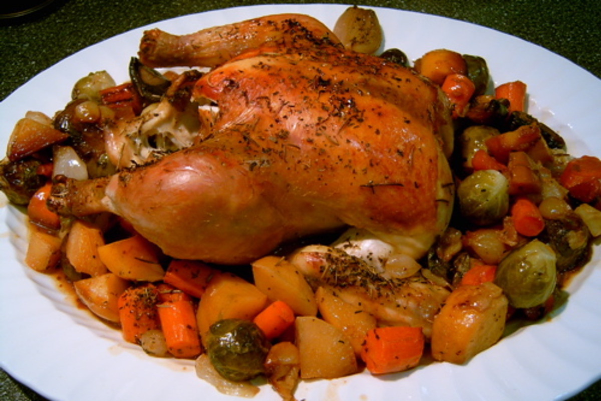 Rosemary-Paprika Chicken with Roasted Root Vegetables