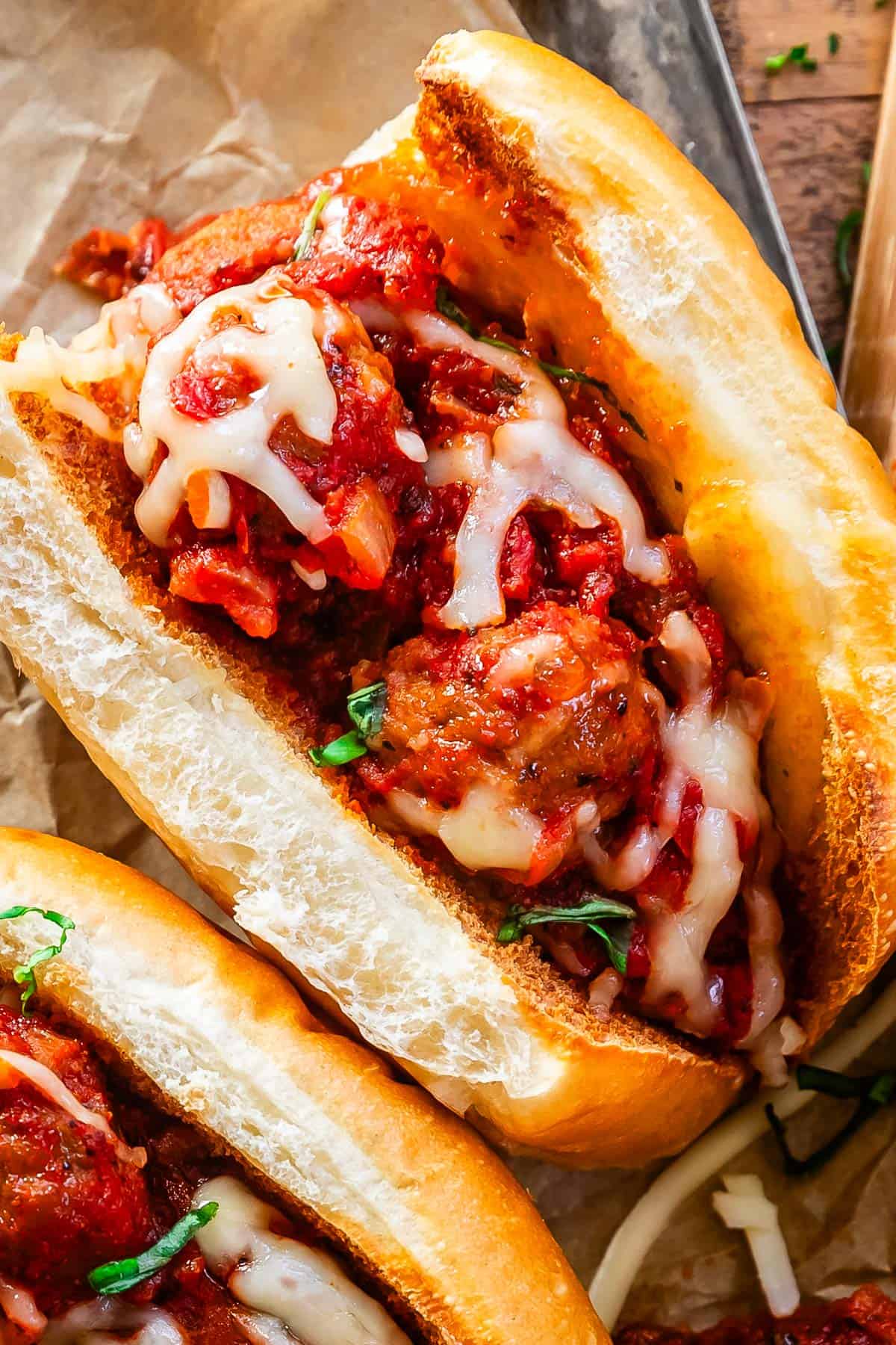 Minnesota Meatball Sub with Basil Sauce