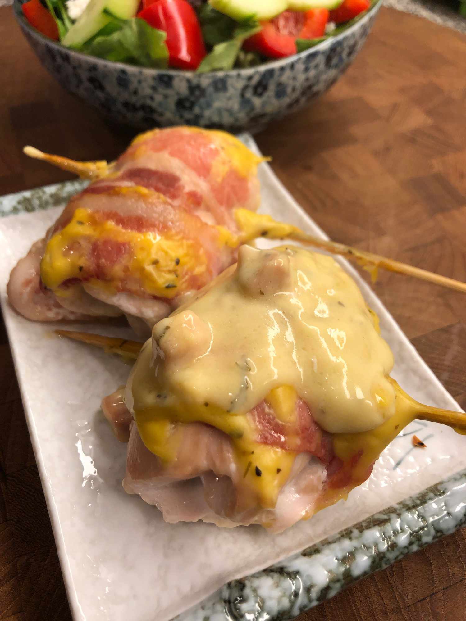 Sheet Pan Bacon-Wrapped Chicken Thighs with Gruyère