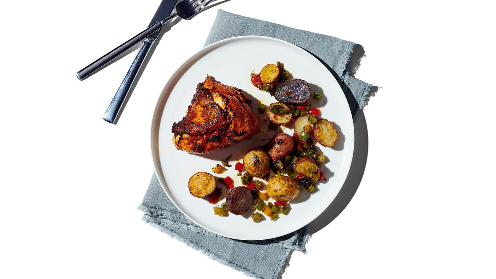 Achiote-Marinated Chicken with Roasted Plantains