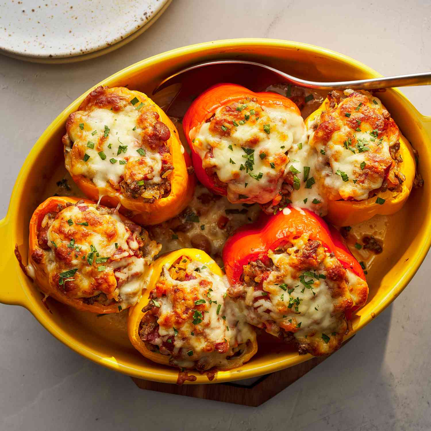 Soda Bread Stuffed Peppers with Herbed Cheese