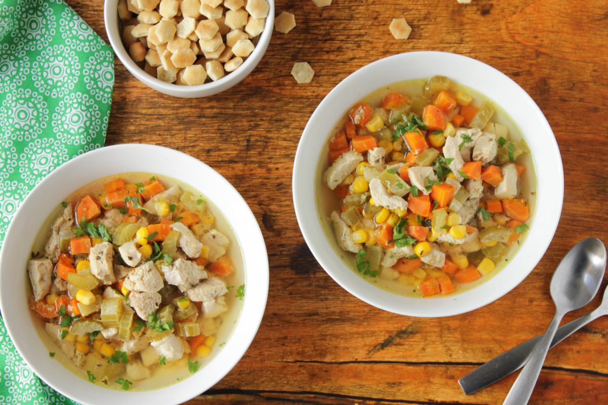 Slow-Cooked Chicken and Root Vegetable Soup