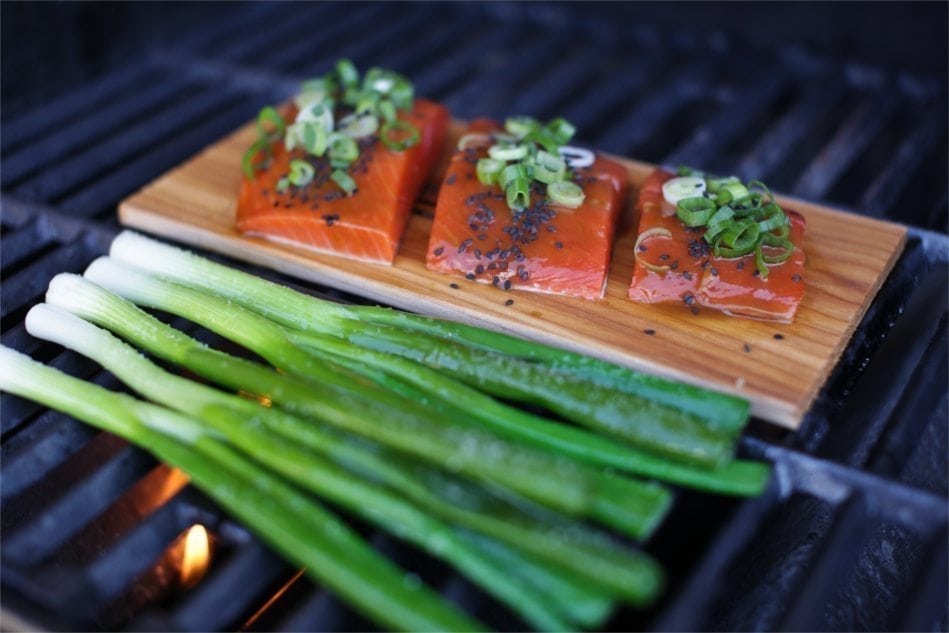 Cedar-Planked Salmon with Pawpaw Glaze