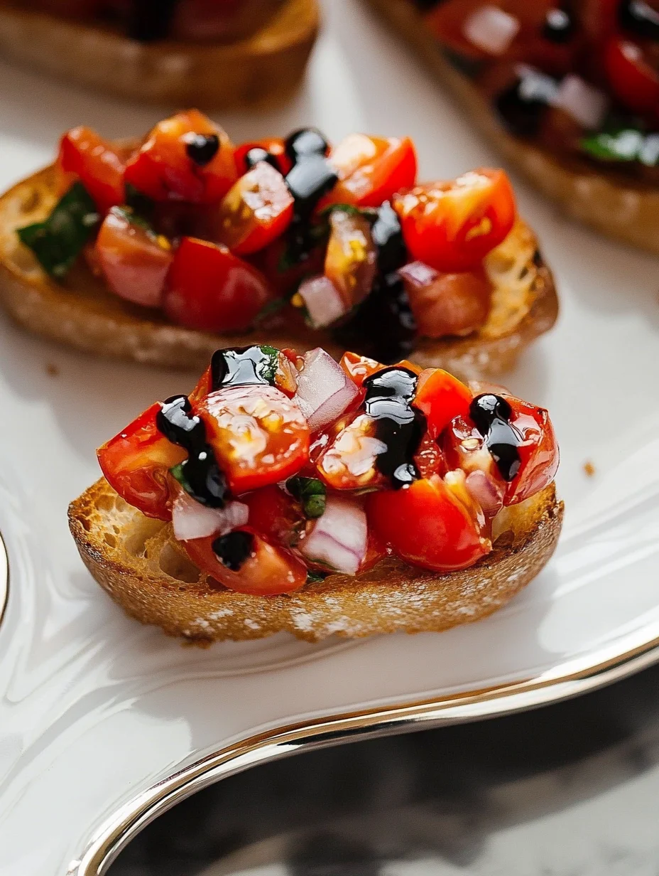 Layered Tomato-Basil Bruschetta with Balsamic Drizzle