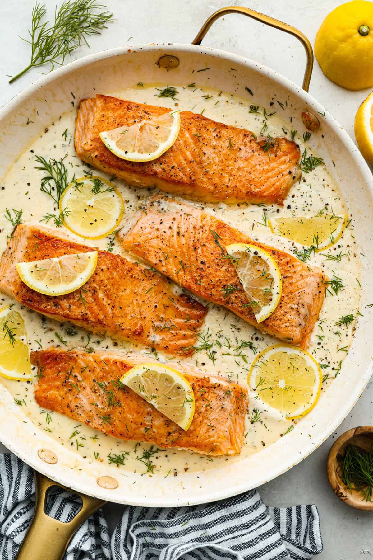 Pan-Seared Salmon with Fresh Dill and Garlic