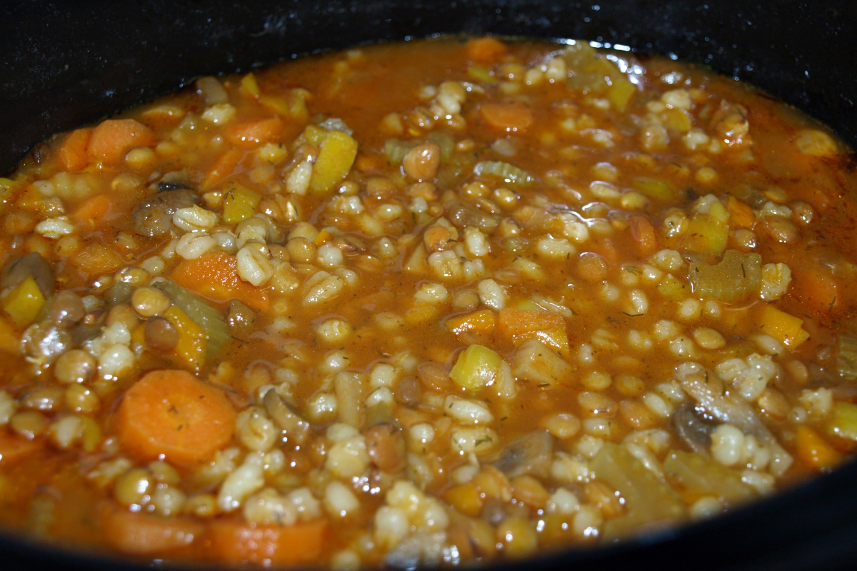 Slow-Simmered Lentil and Vegetable Soup with Tomato