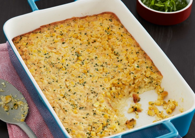 Bourbon-Chive Corn Pudding