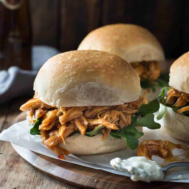 Bourbon-Glazed Ham and Chicken Sliders
