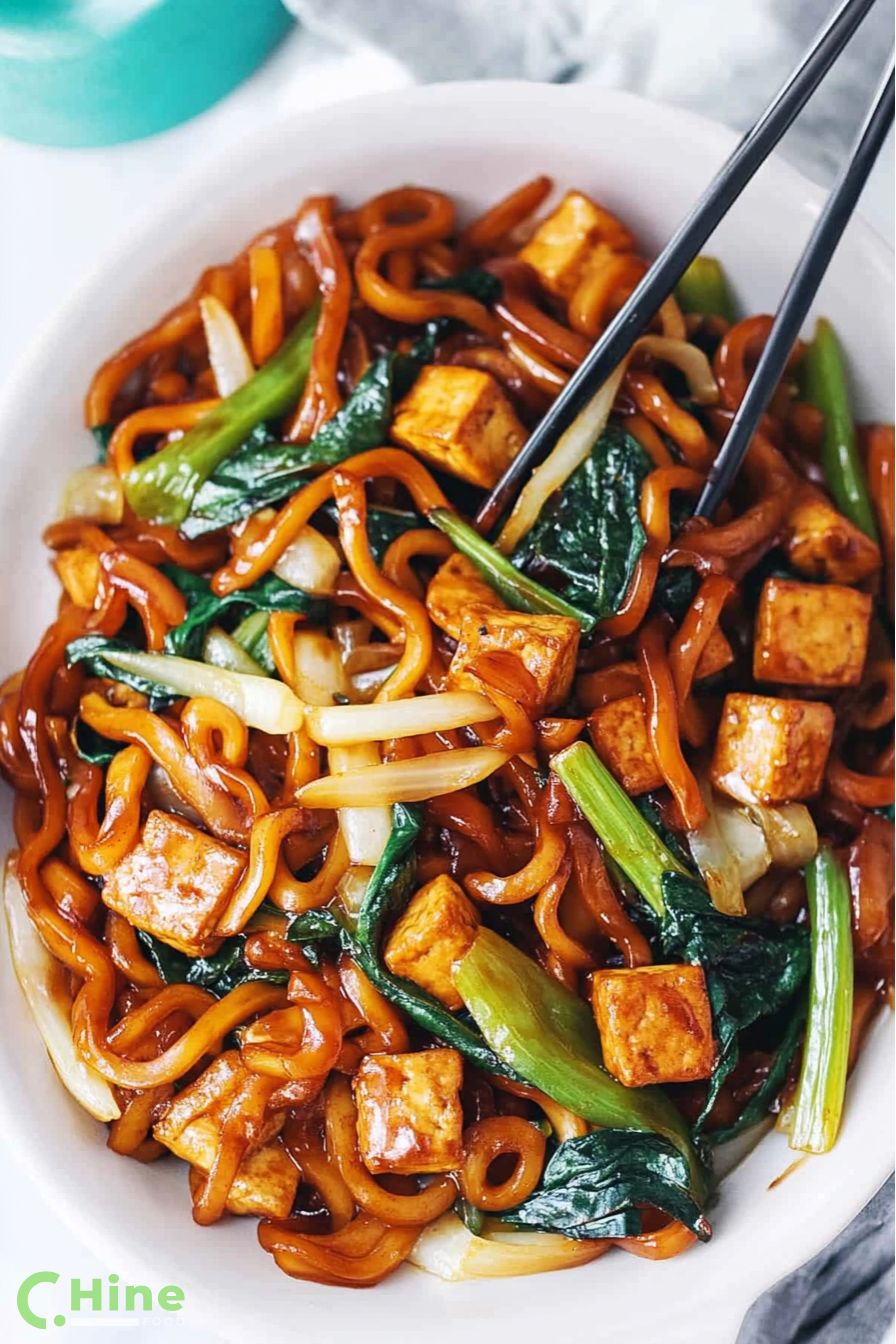 Sesame-Ginger Tofu Stir-Fry with Udon Noodles