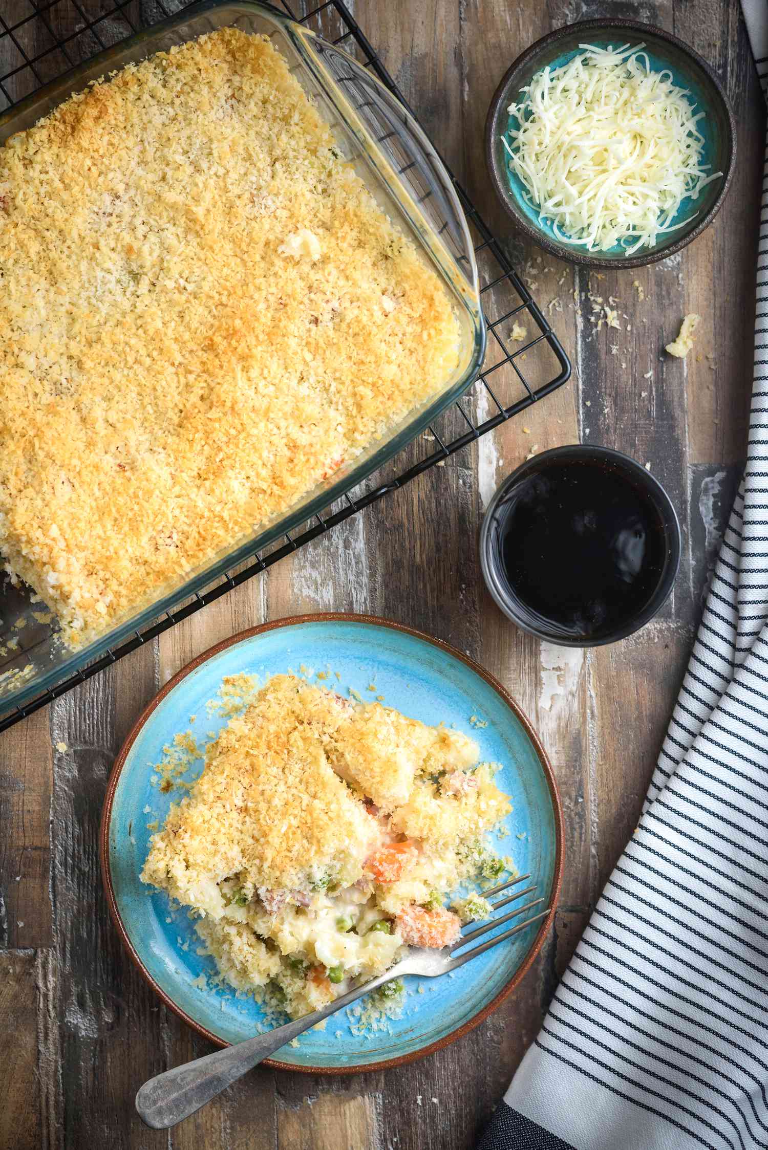 Bourbon-Infused Turkey and Ham Casserole with Mornay Sauce