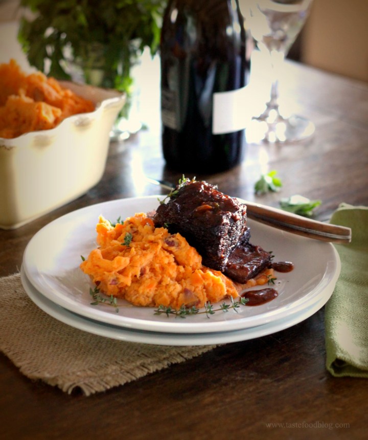 Bourbon-Braised Short Ribs with Sweet Potato Mash