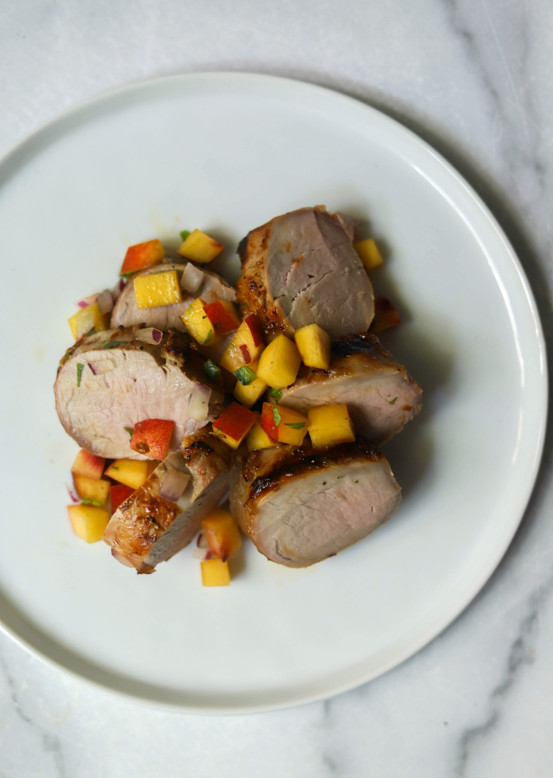Smoky Bourbon-Grilled Pork Tenderloin with Peach Salsa