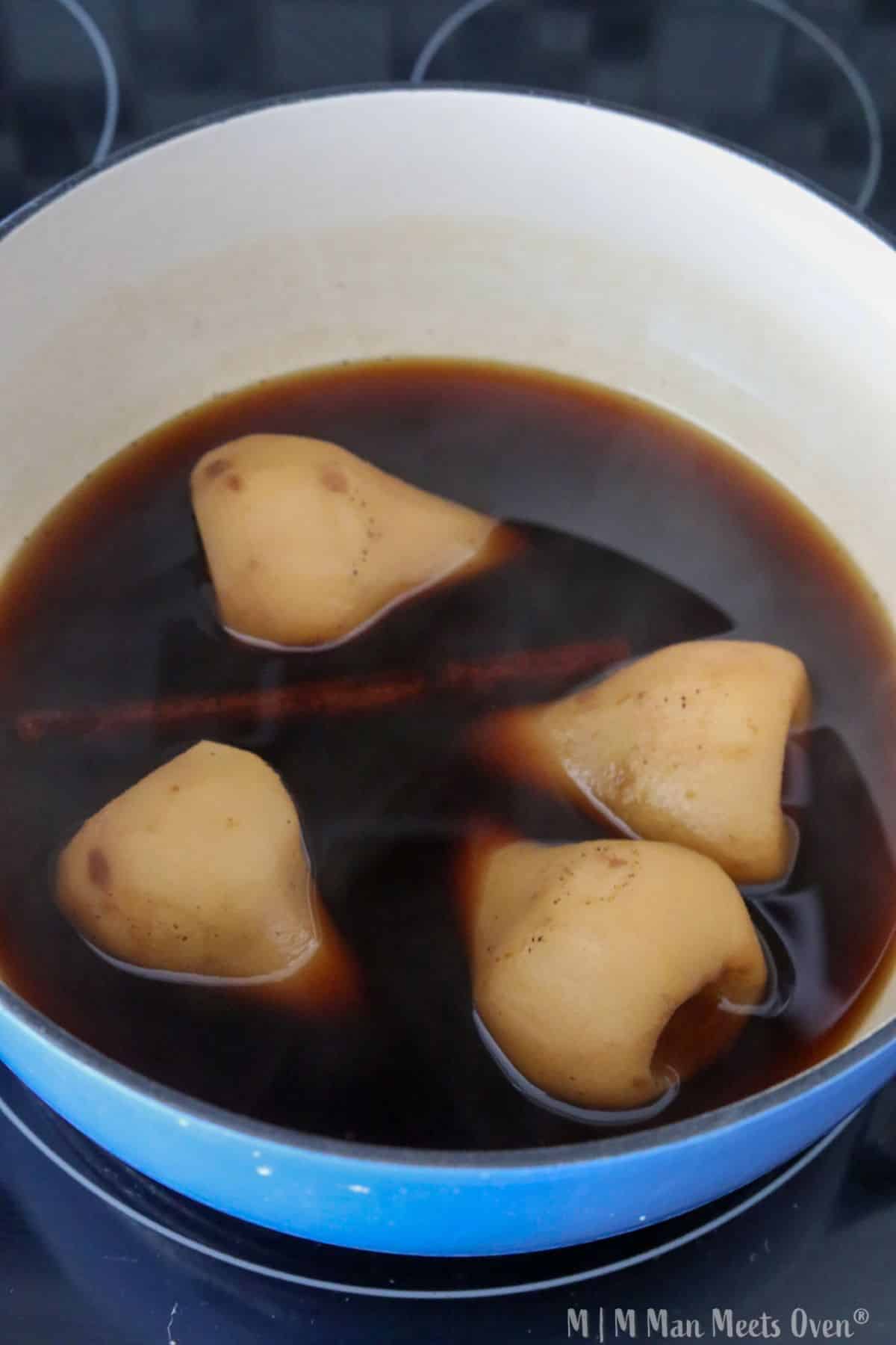 Bourbon-Poached Pears