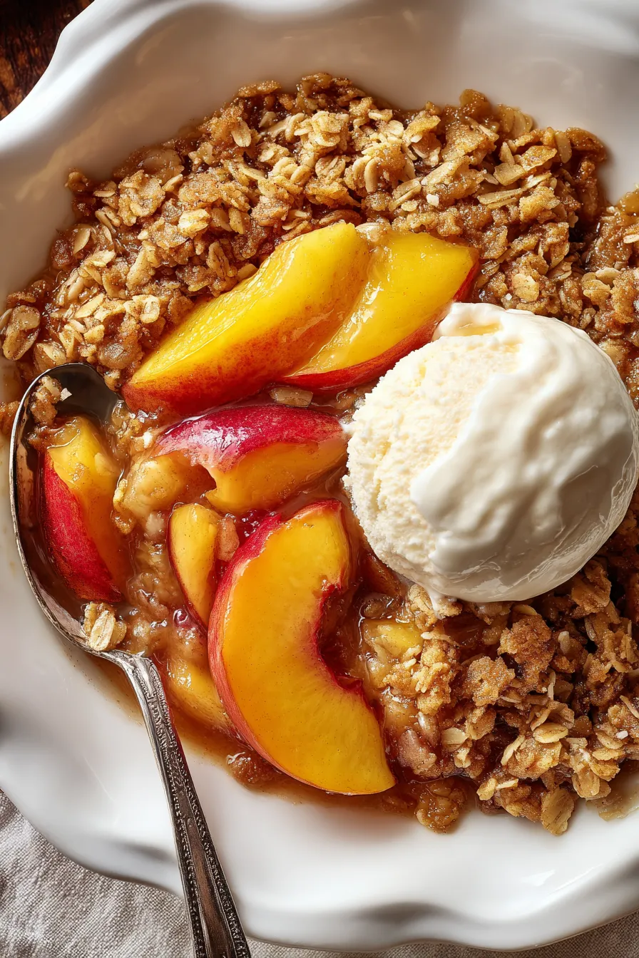 Bourbon-Simmered Peach Crisp