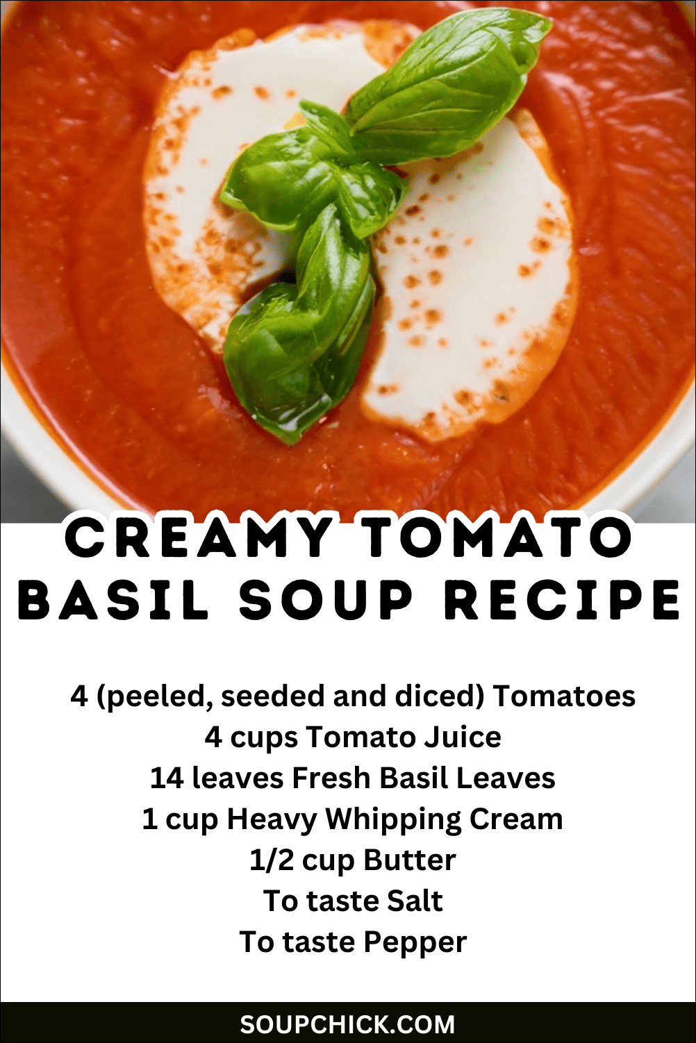 Slow-Simmered Tomato and Basil Soup with Heavy Cream