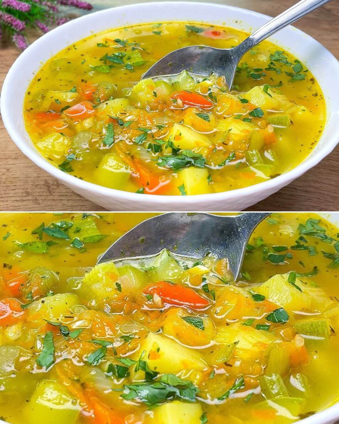 Harvested Vegetable Soup with Herbed Croutons