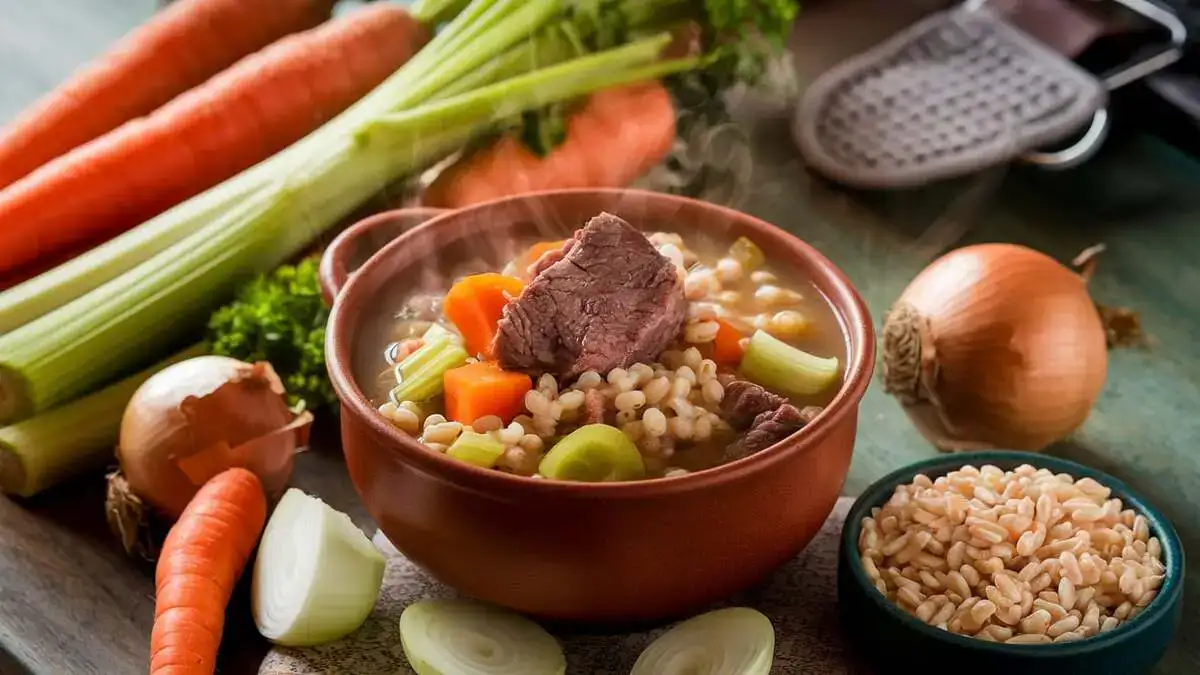 Hearty Barley and Vegetable Soup with Smoked Paprika