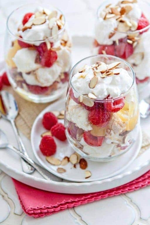 Raspberry-Quark Parfait with Toasted Almonds