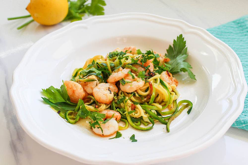 One-Pot Garlic Shrimp with Zucchini Noodles