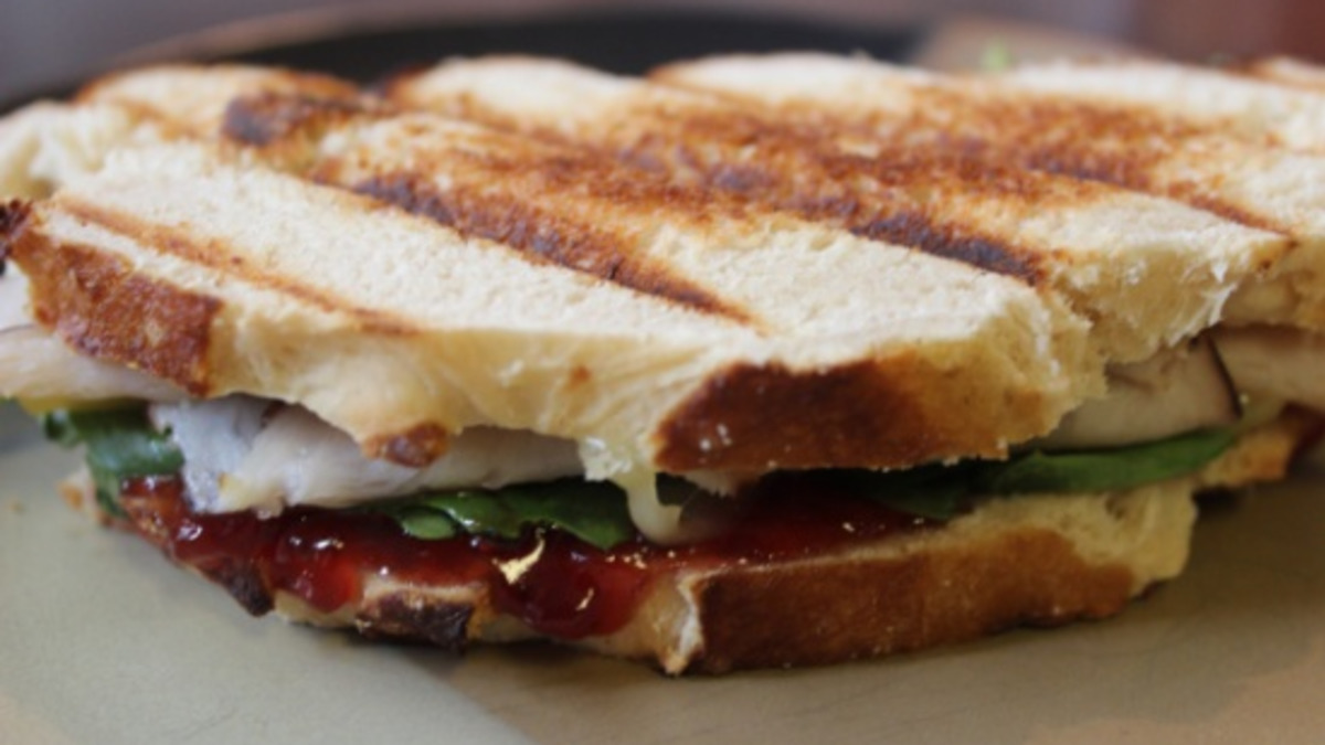Turkey and Swiss Panini with Apple Slices