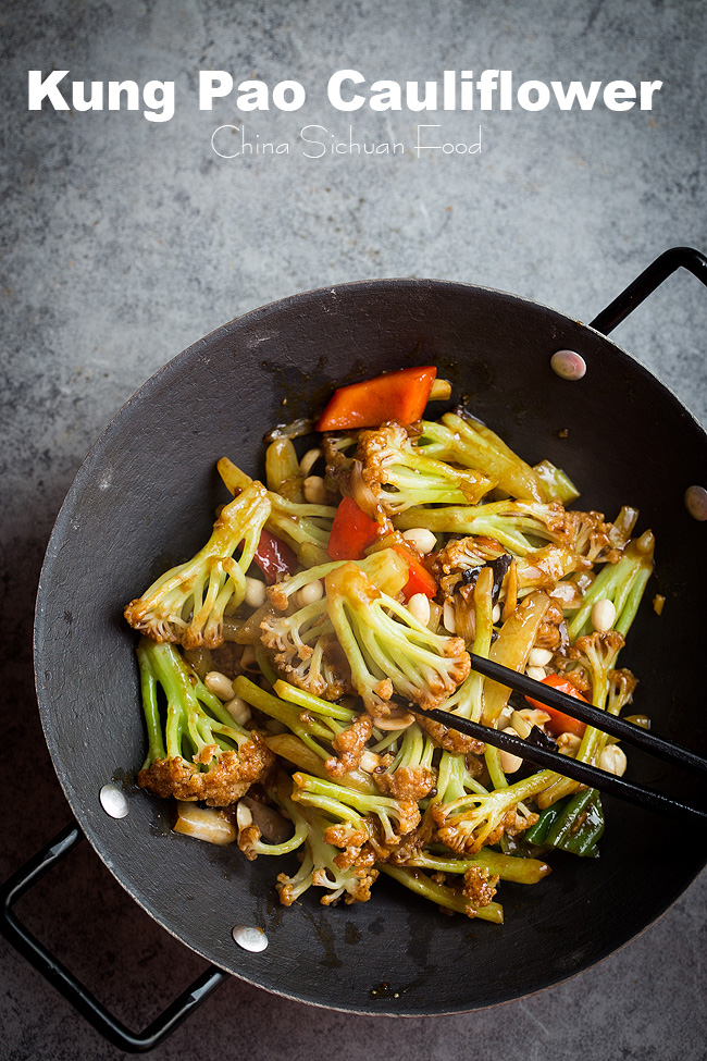 Stir-Fried Kung Pao Cauliflower with Peanuts and Chili