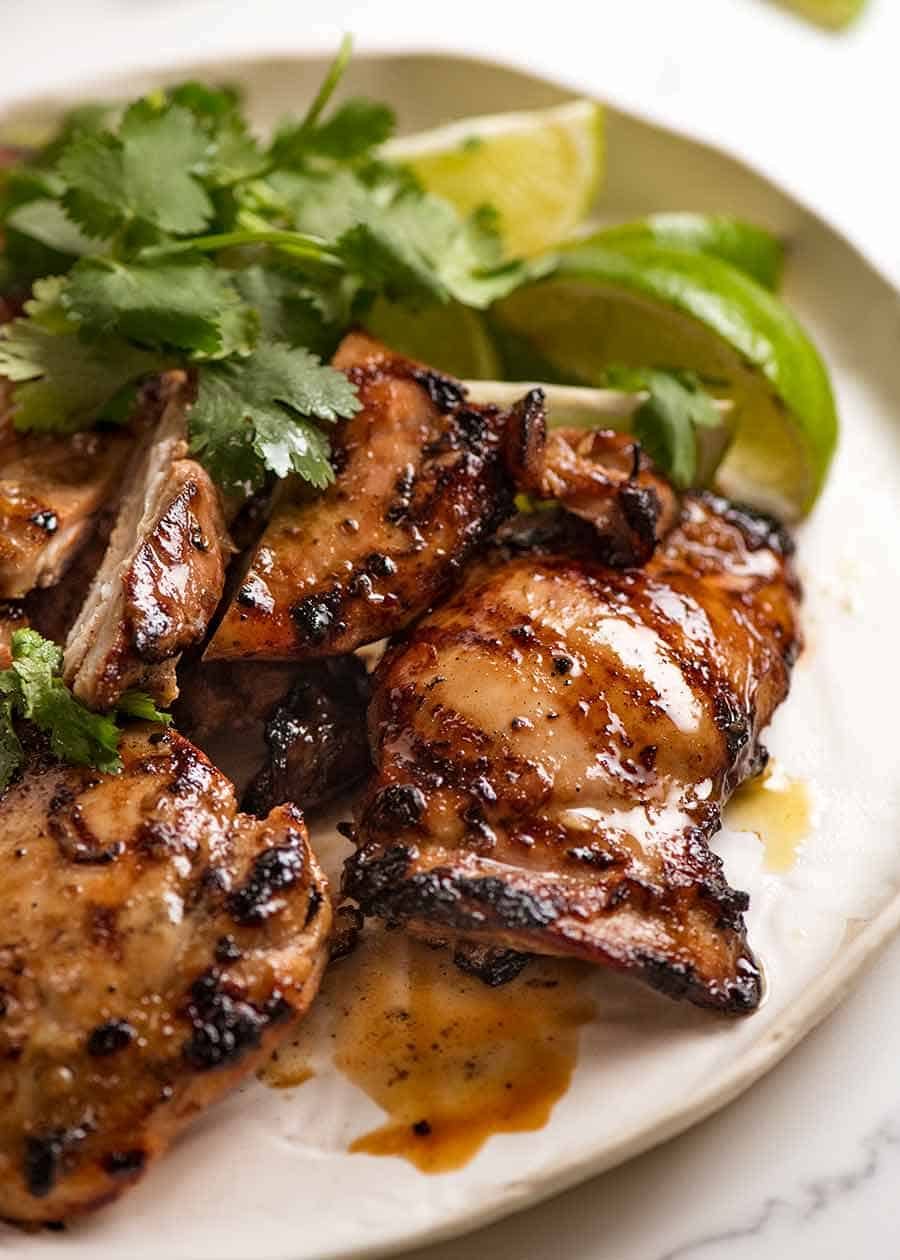 Vietnamese Lemongrass Chicken with Chinese Soy-Glazed Tofu and Japanese Miso Broth