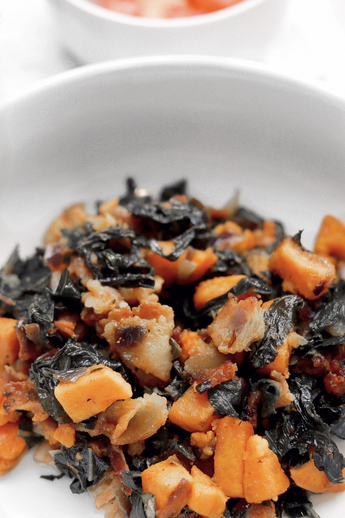 Simmered Smoky Collard Greens with Sweet Potato and Apple