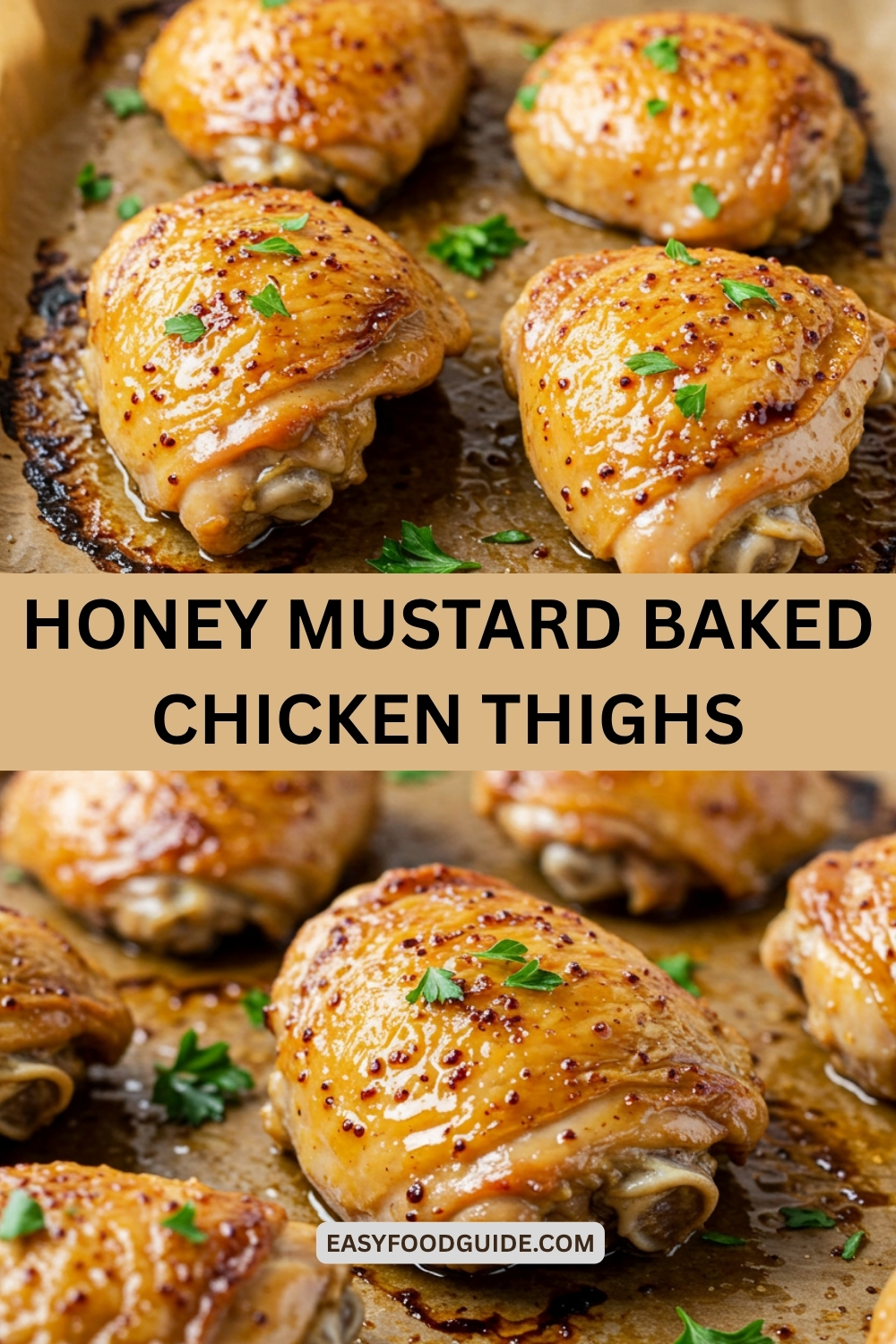 Baked Honey-Mustard Chicken Thighs with Roasted Carrots