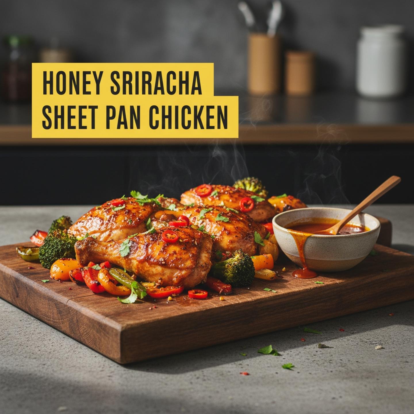 Sheet Pan Honey-Sriracha Chicken with Broccoli