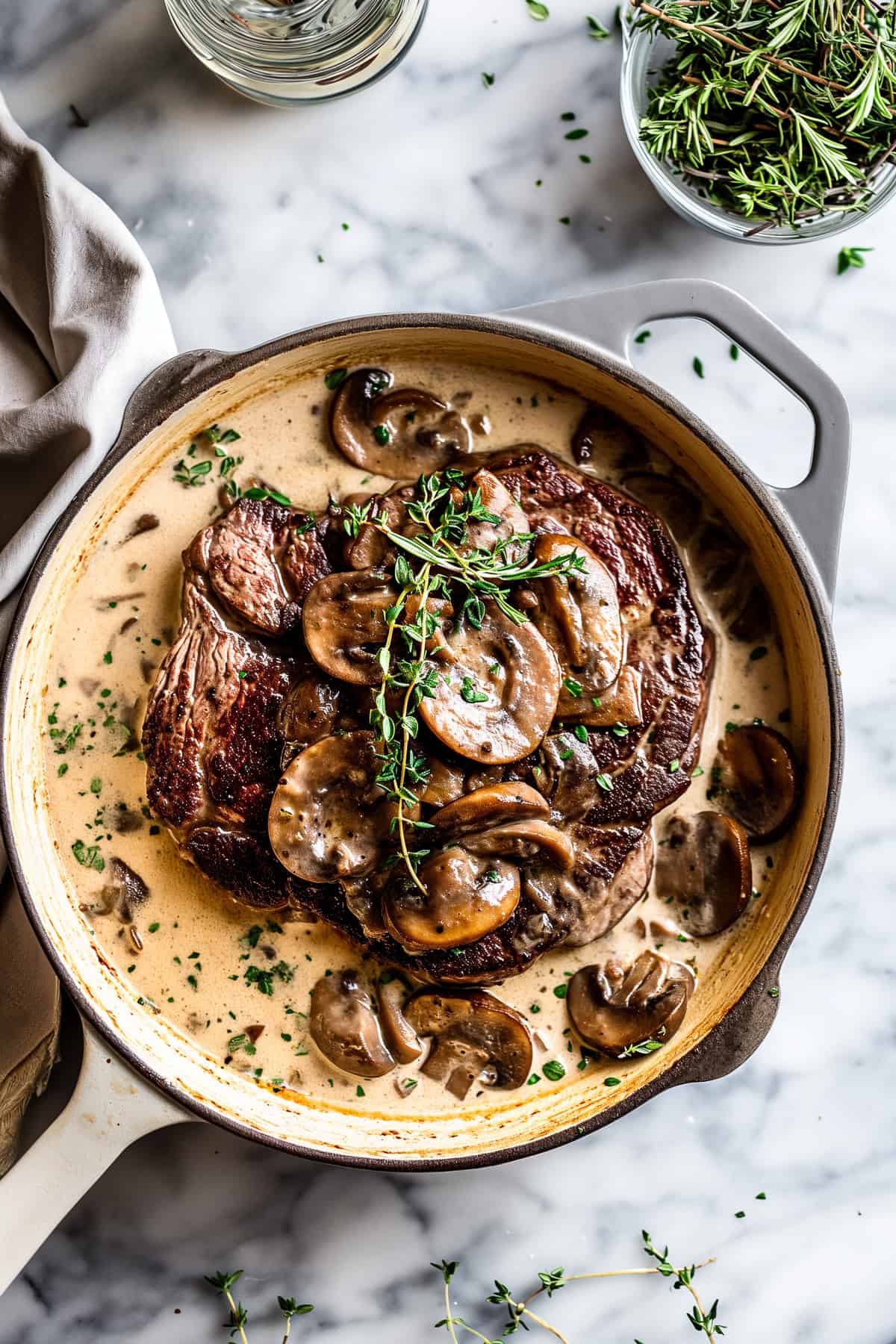 Pan-Seared Dijon Beef with Mushrooms and Garlic