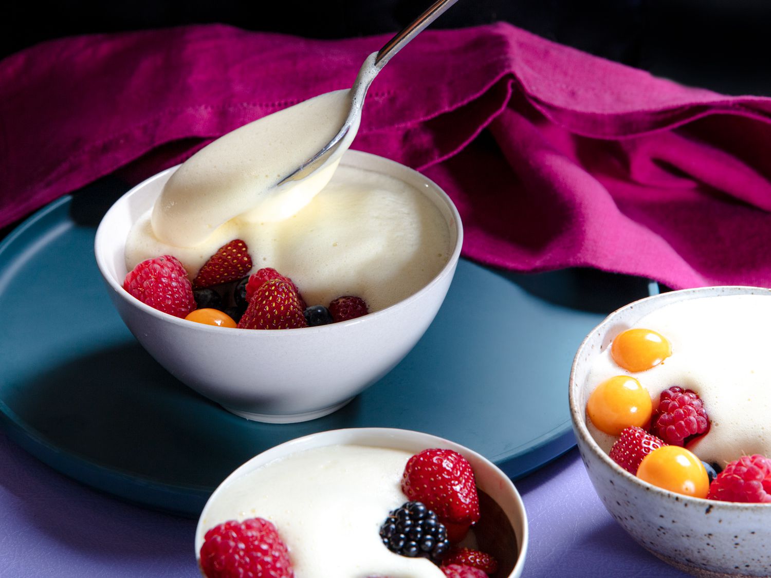 Hazelnut Zabaglione with Fresh Berries