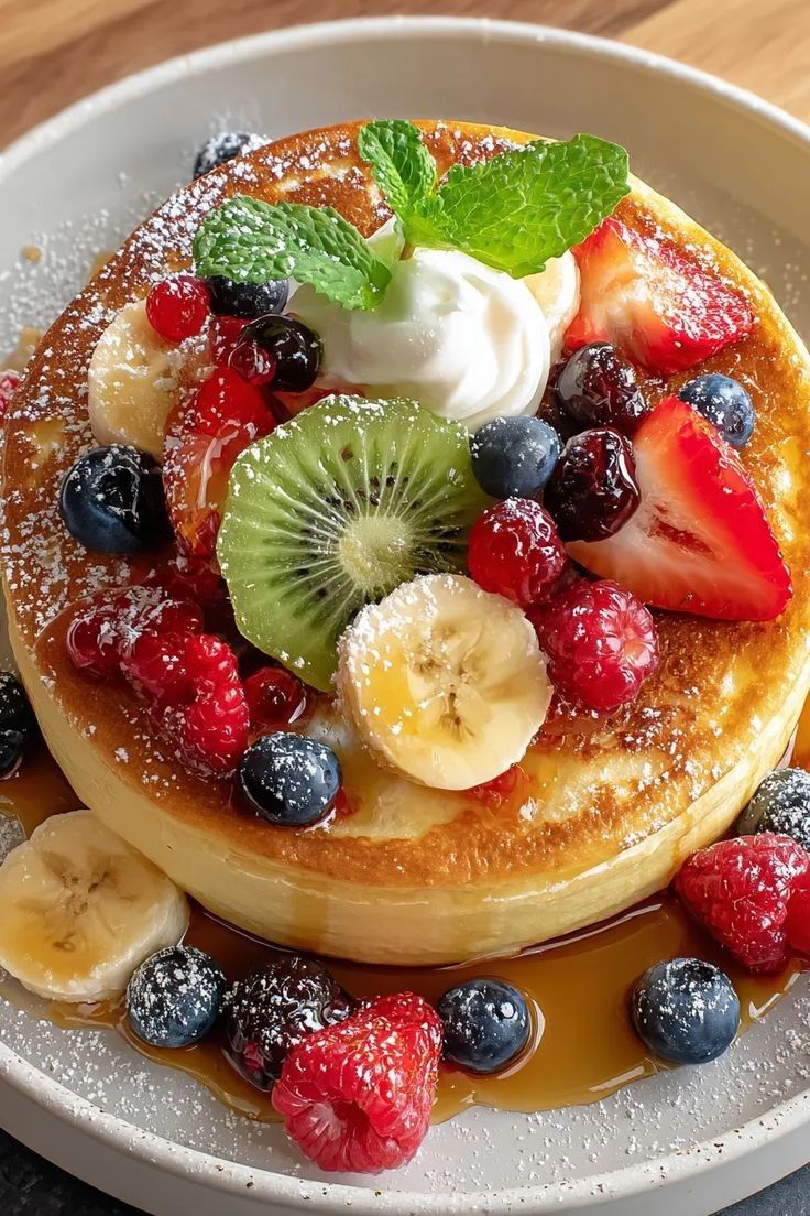 Pancake Faces with Fruit Toppings