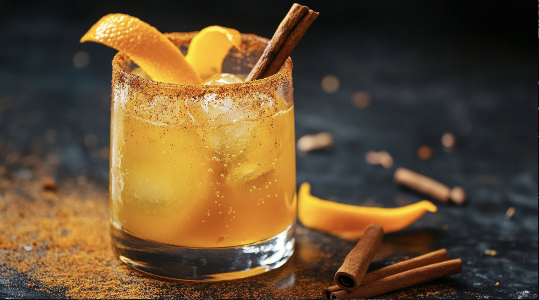 Spiced Rum and Orange Twist Cocktail
