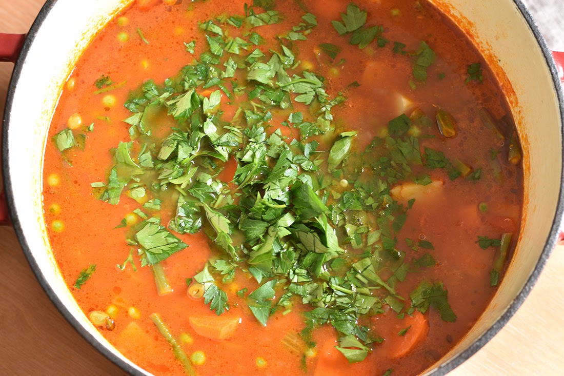 Lemon-Parsley Vegetable Soup with Zest