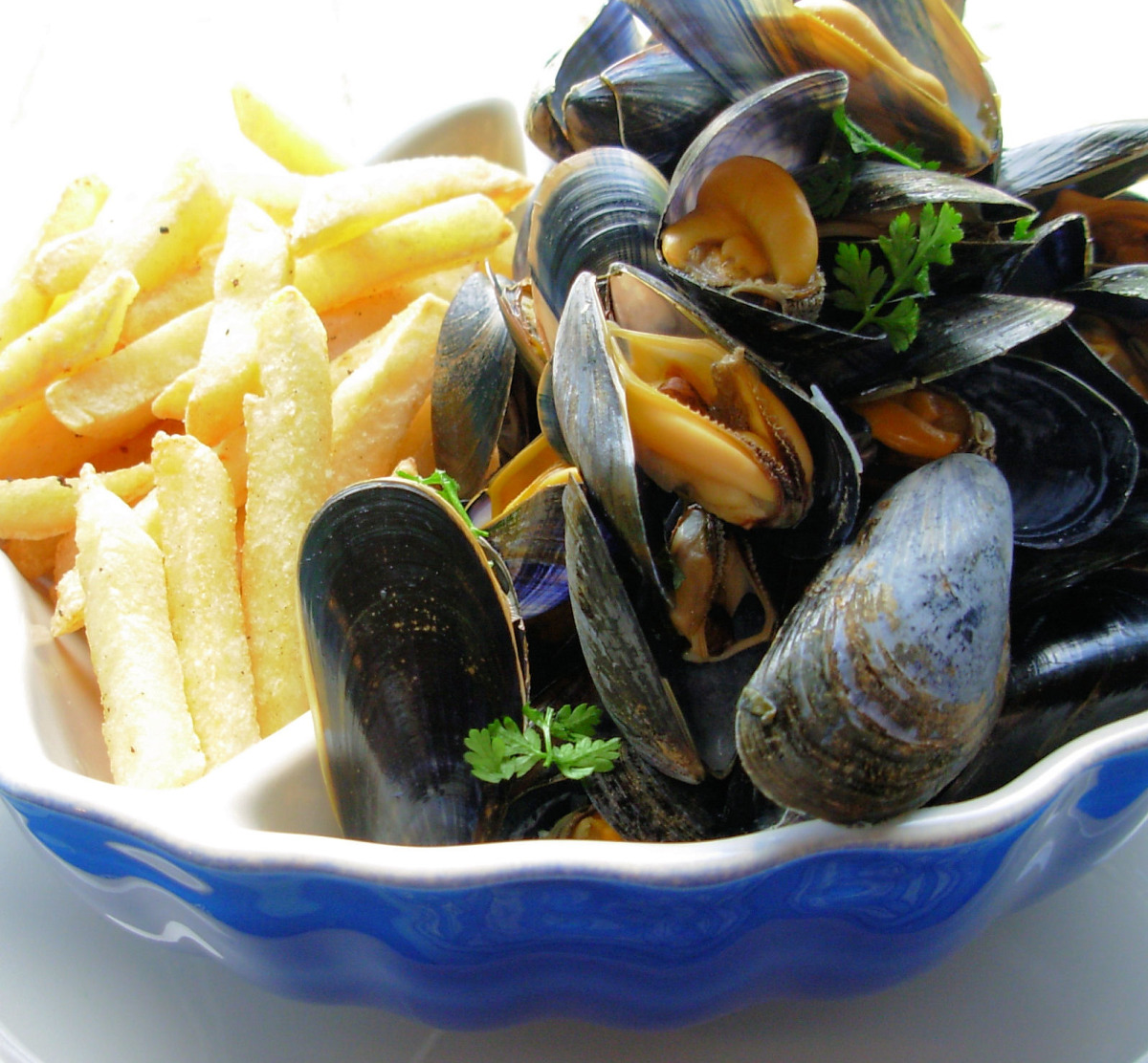 Belgian Moules-Frites with Garlic Aioli