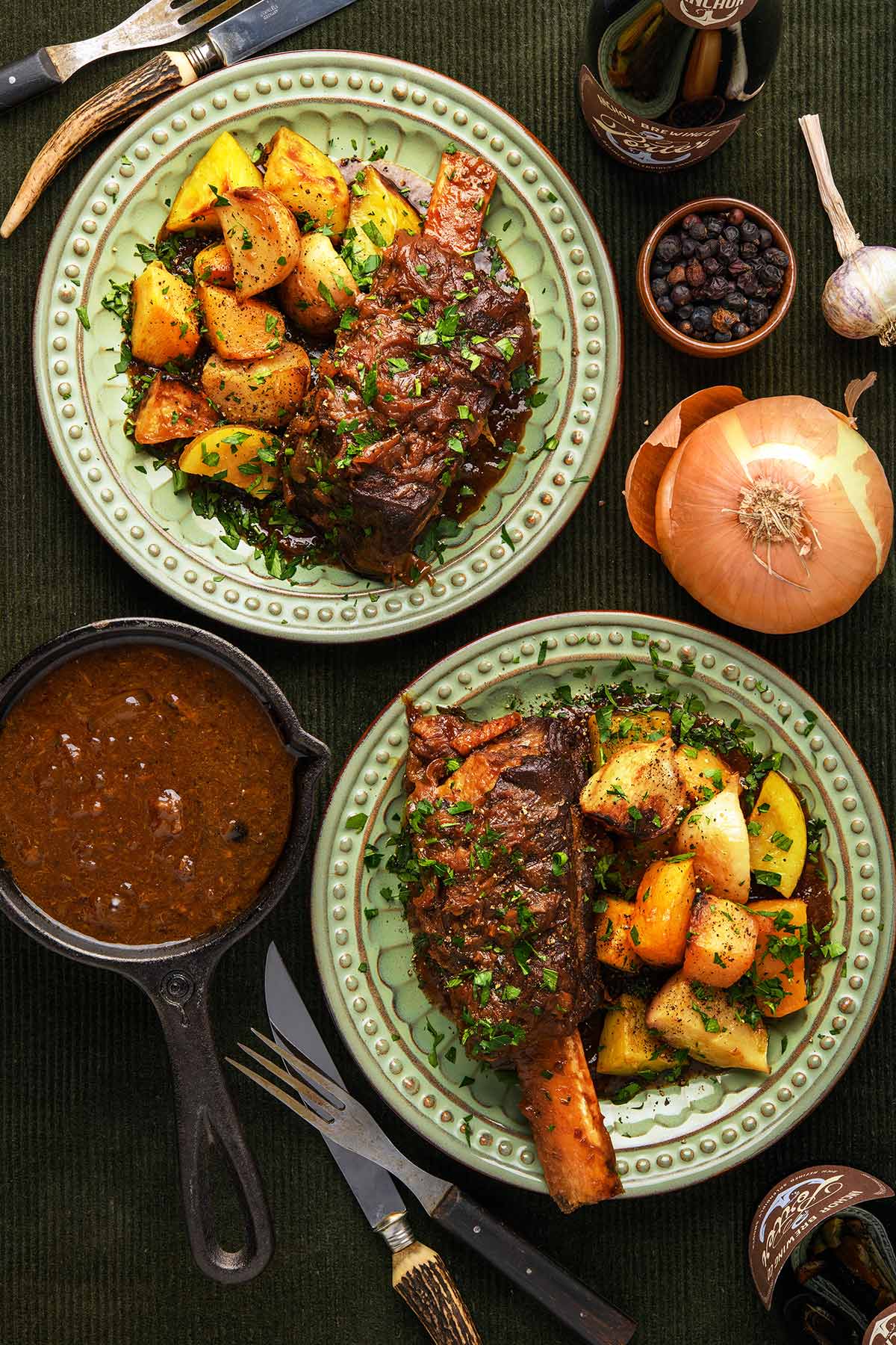 Belgian Beer-Braised Short Ribs with Mashed Potatoes
