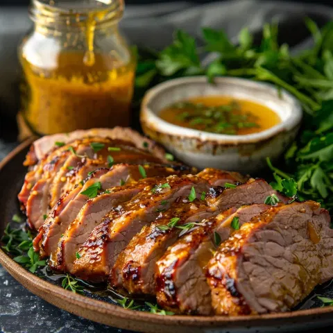 Honey-Mustard Glazed Pork Tenderloin with Fresh Dill