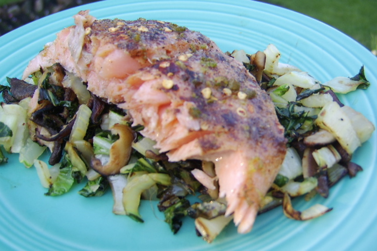Five-Spice Glazed Salmon with Sesame and Scallions
