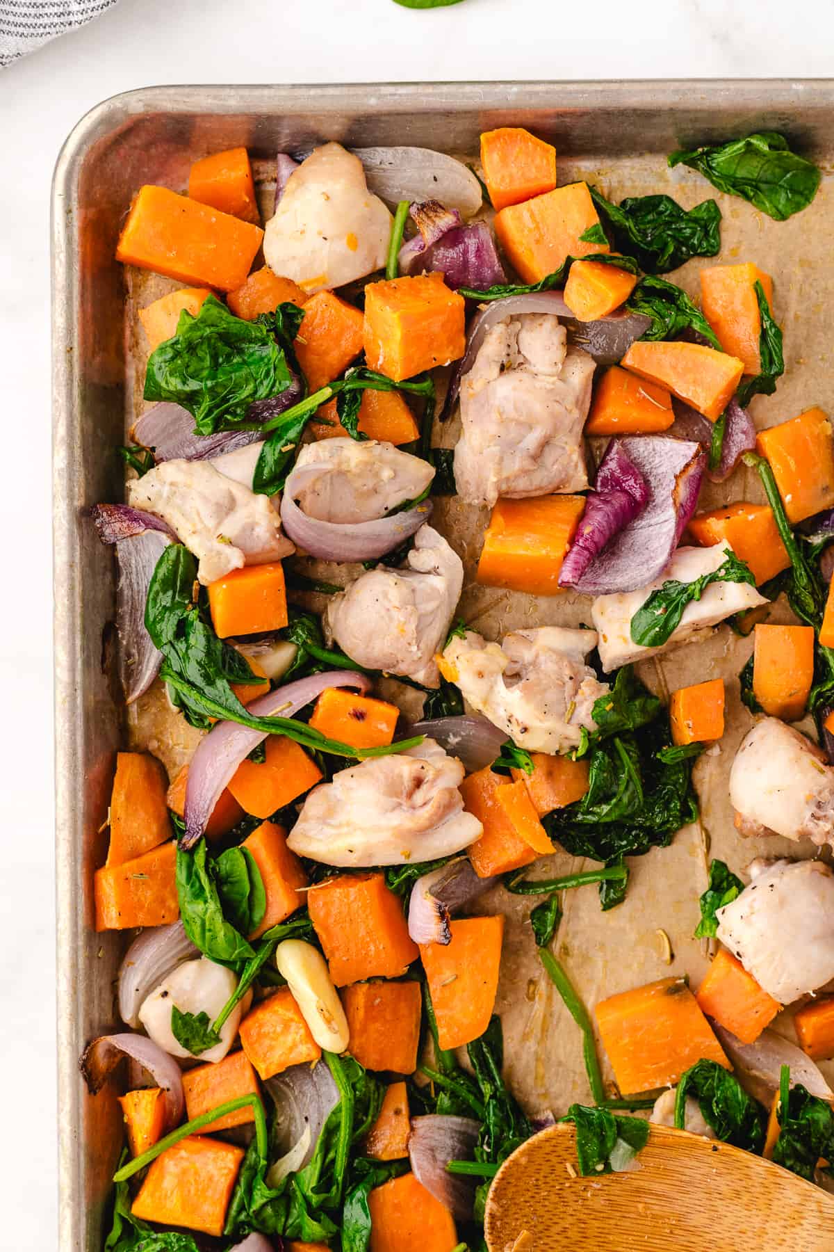 Honey-Soy Glazed Sheet Pan Chicken Thighs with Sweet Potatoes
