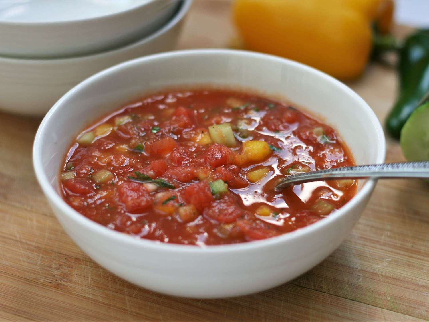 Cold Red Pepper and Cucumber Gazpacho