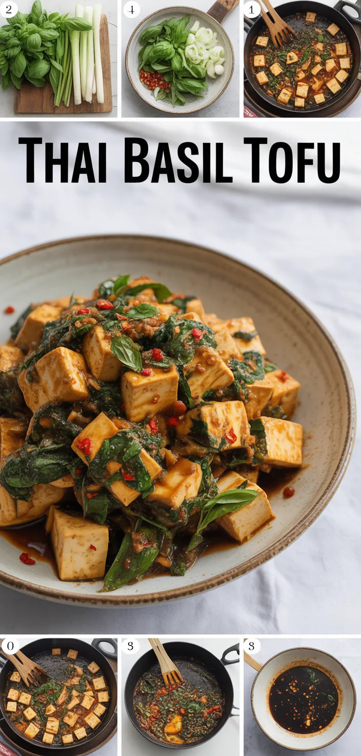 Sheet Pan Baked Tofu with Thai Basil and Garlic