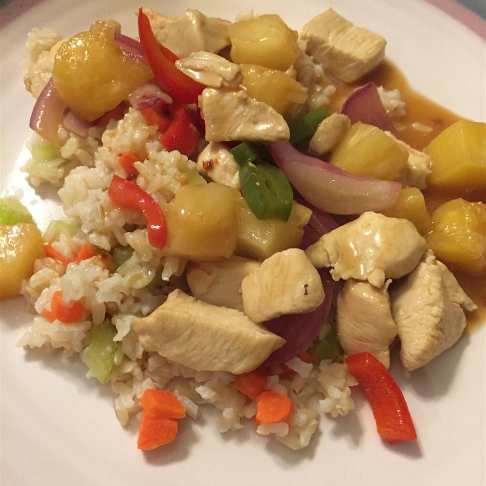 Stir-Fried Chicken with Bell Peppers and Pineapple