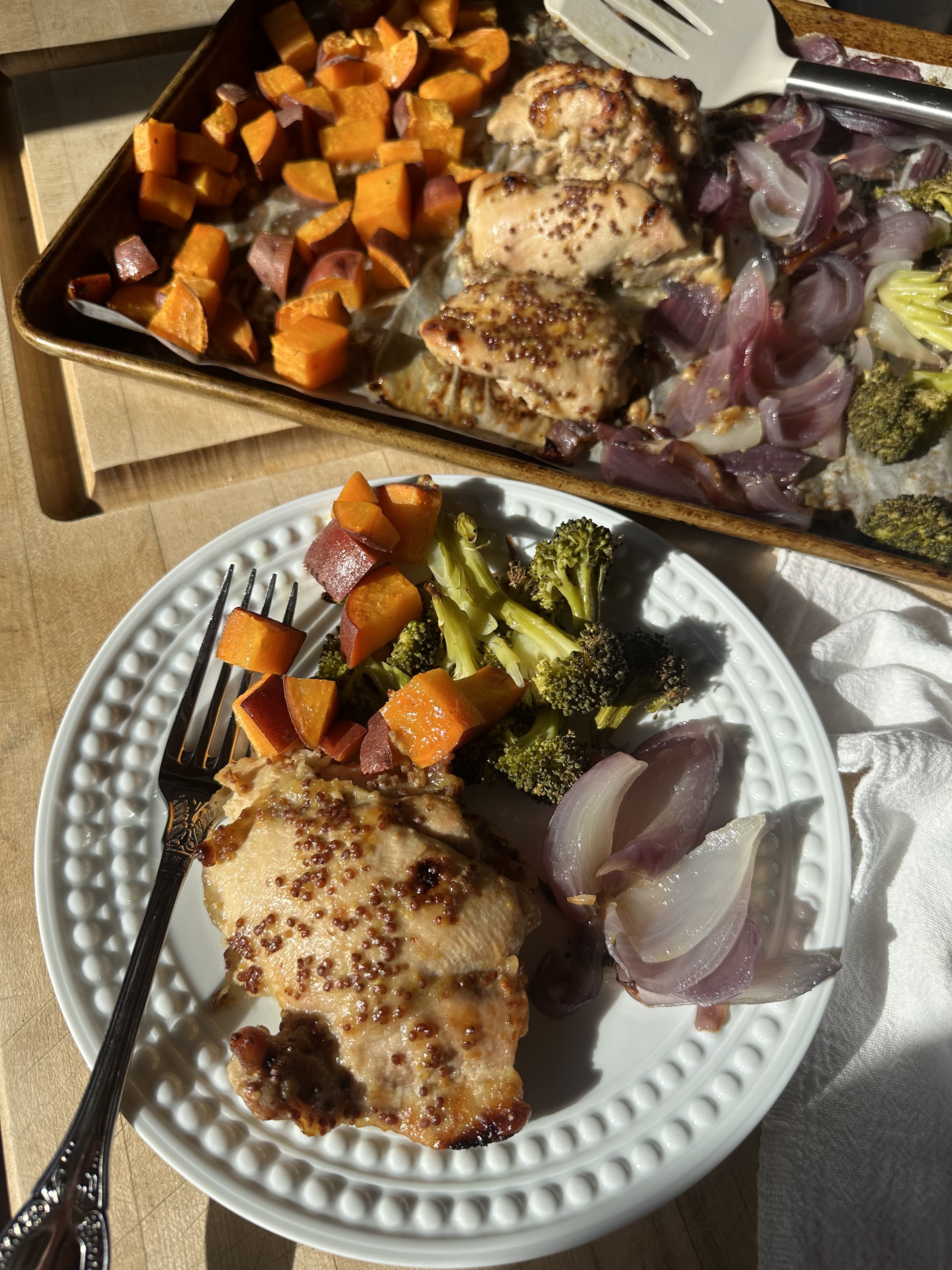 Sheet Pan AirVenture Chicken with Honey-Mustard Glaze