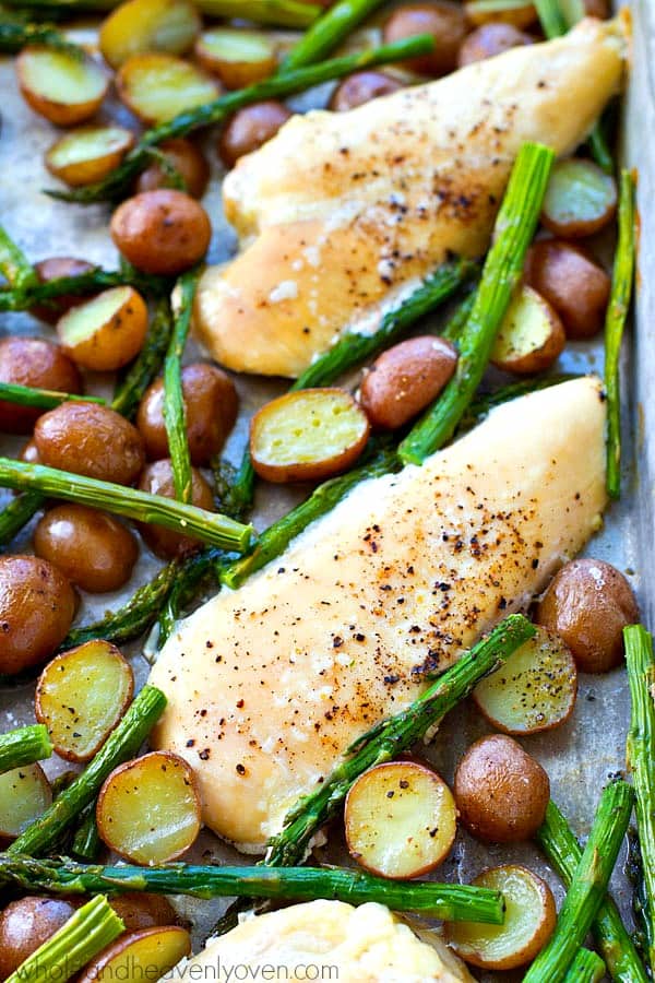 One-Pan Lemon-Glazed Chicken with Asparagus and Fingerling Potatoes