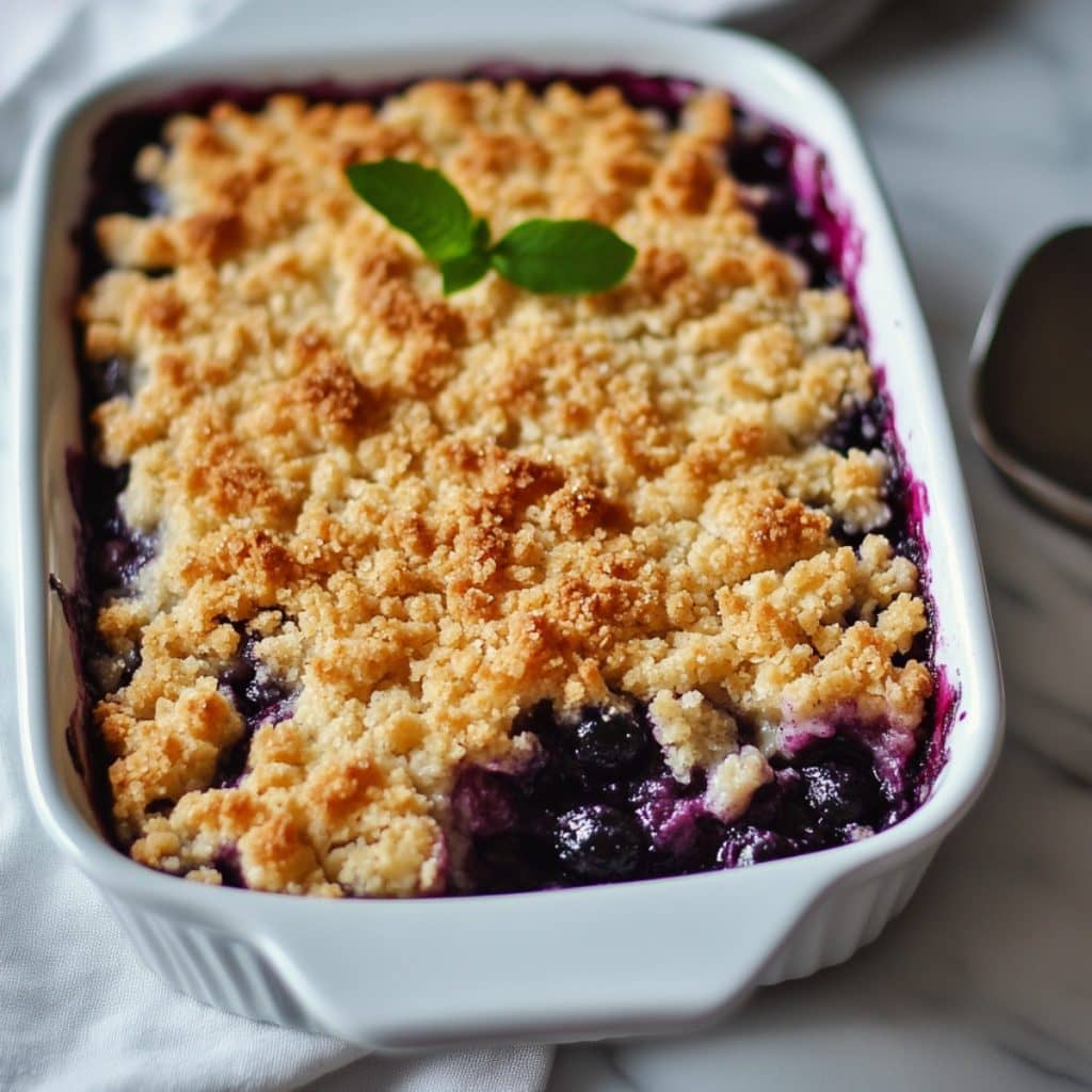 Whipped Cream Folded Blueberry Crumble