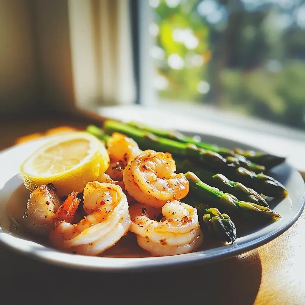 Garlic-Sautéed Shrimp with Lemon-Asparagus