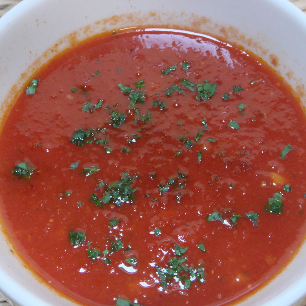 Slow-Simmered Tomato and Corn Soup with Smoked Paprika