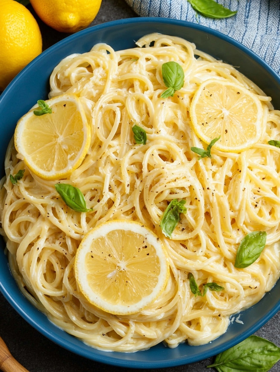 Lemon-Garlic Pasta with Fresh Basil and Parmesan