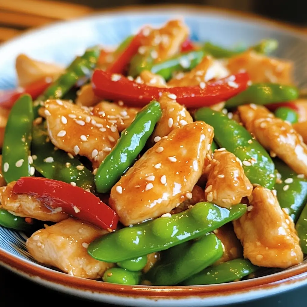 Sesame-Ginger Stir-Fried Chicken with Snap Peas