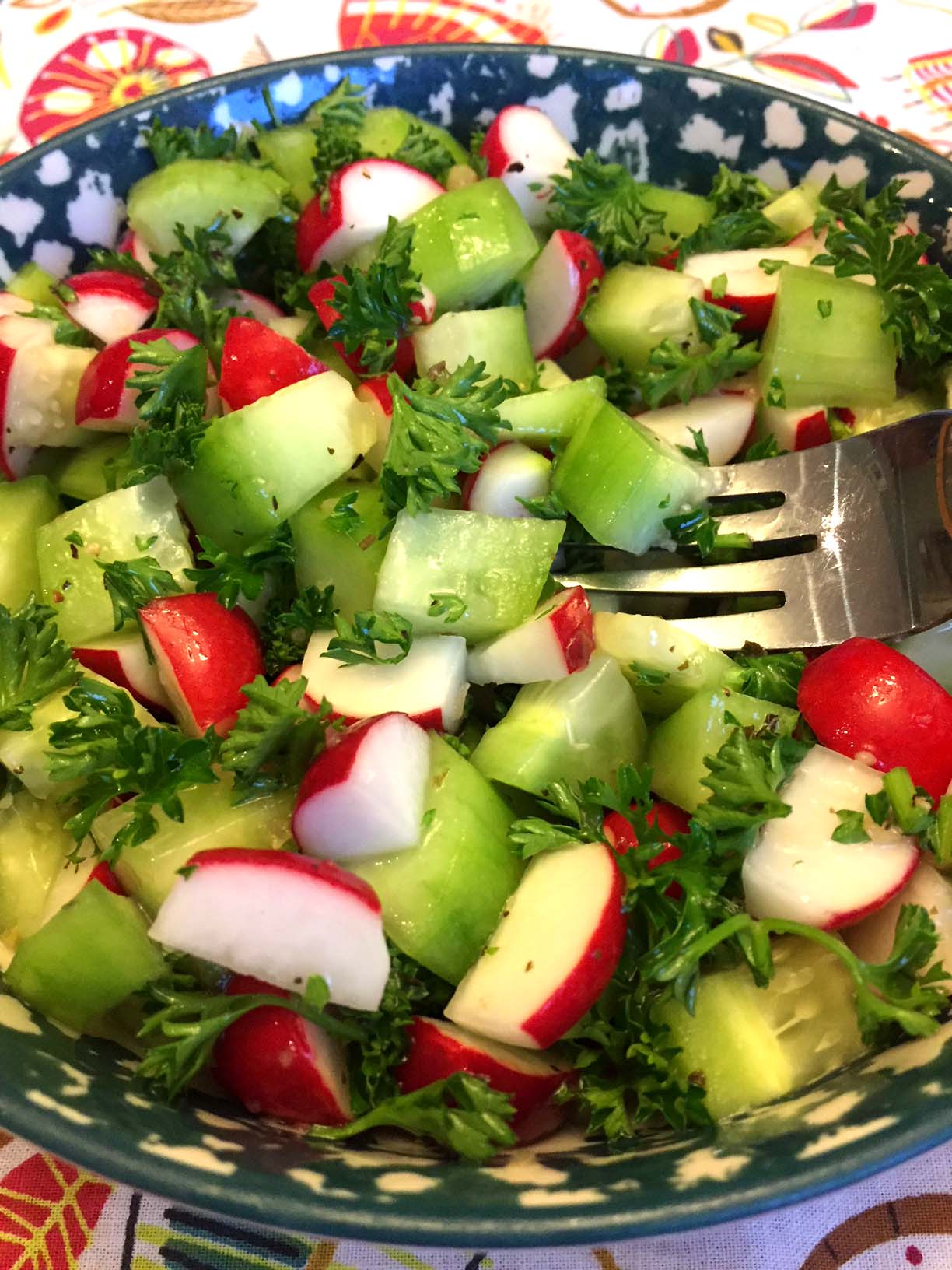 Lemon-Tahini Cucumber and Radish Salad